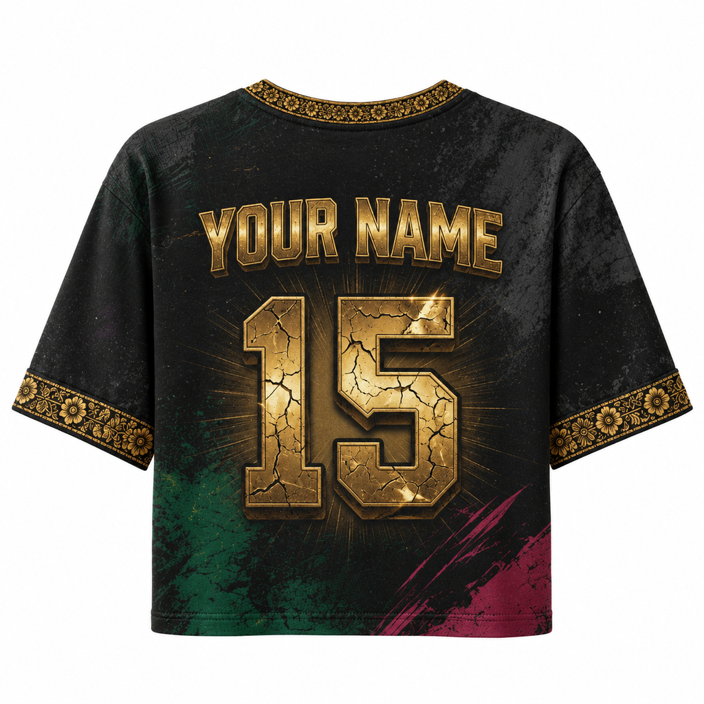 Personalized Mexico Soccer Jersey Crop Tee Custom Name Gift for Football Lovers