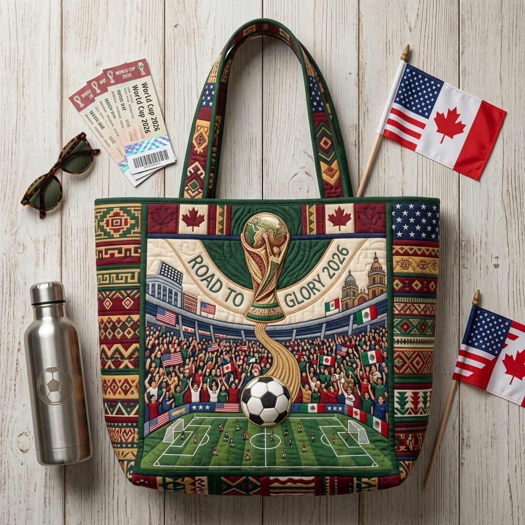 Quilted Tote Bag for Soccer Fans | World Cup 2026 Gift