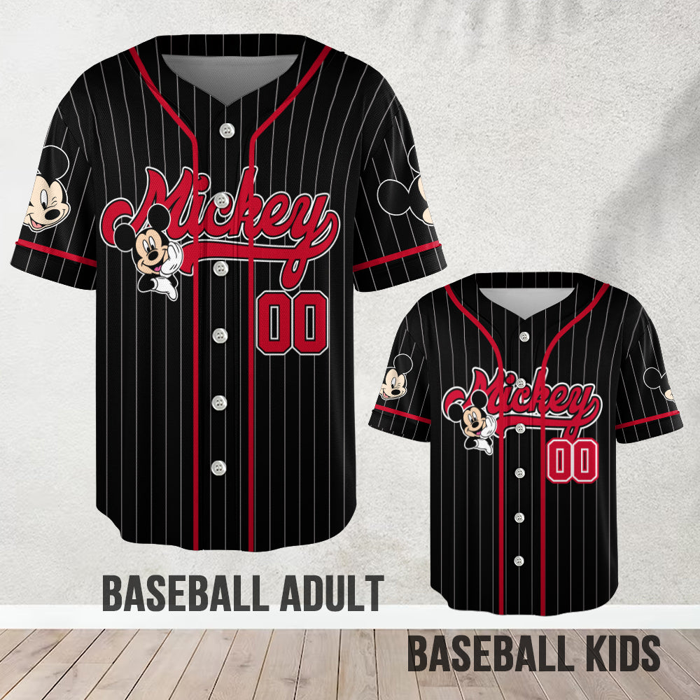 Personalized Mickey Mouse Baseball Jersey Custom Name Gift for Movie Fans