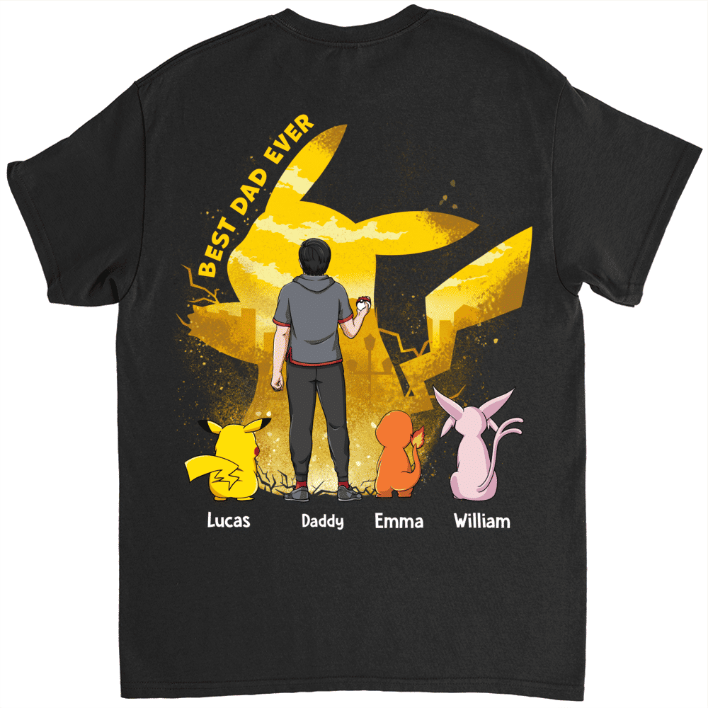 Personalized PokéDad T-Shirt Gift for Dad, Father's Day