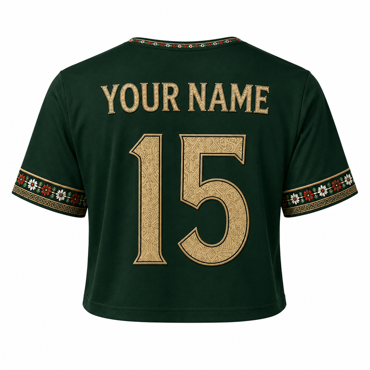 Personalized Mexico Aztec Soccer Jersey Crop Tee - Gift for Football Fans