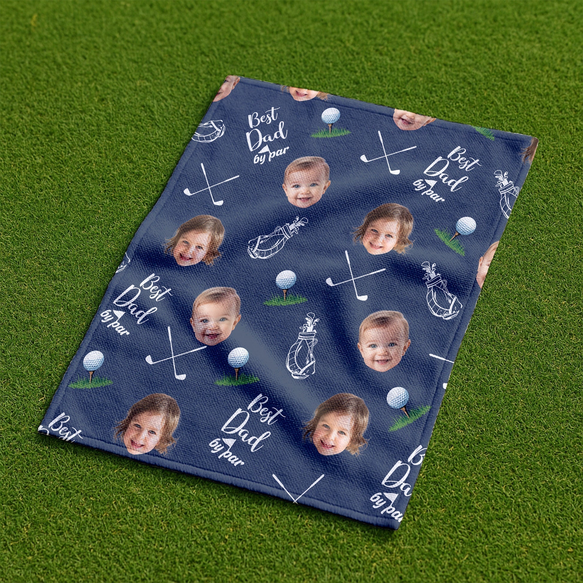 Personalized Funny Golf Towel Custom Photo Gift for Dad