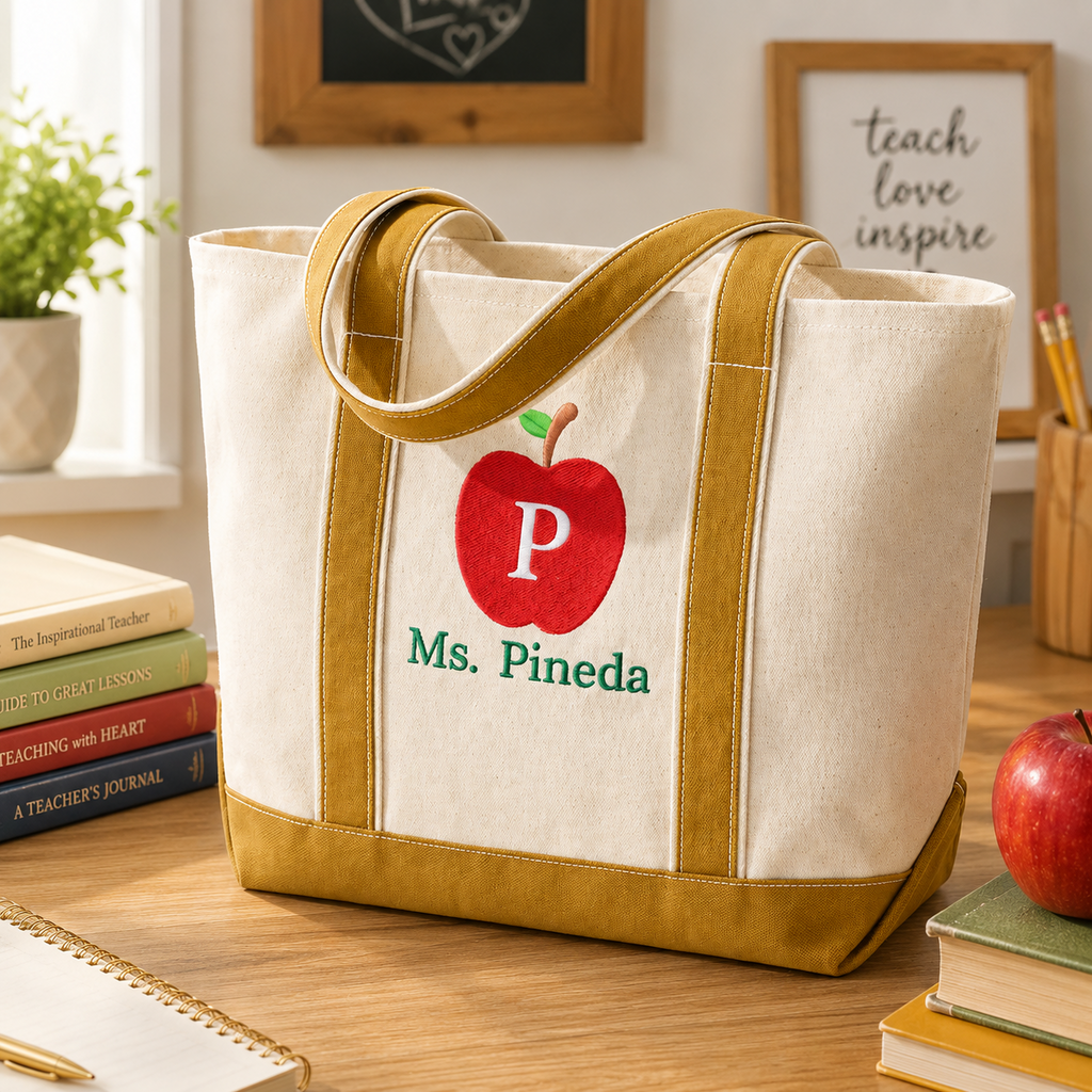 Personalized Embroidered Tote Bag for Teachers | Back to School Gift