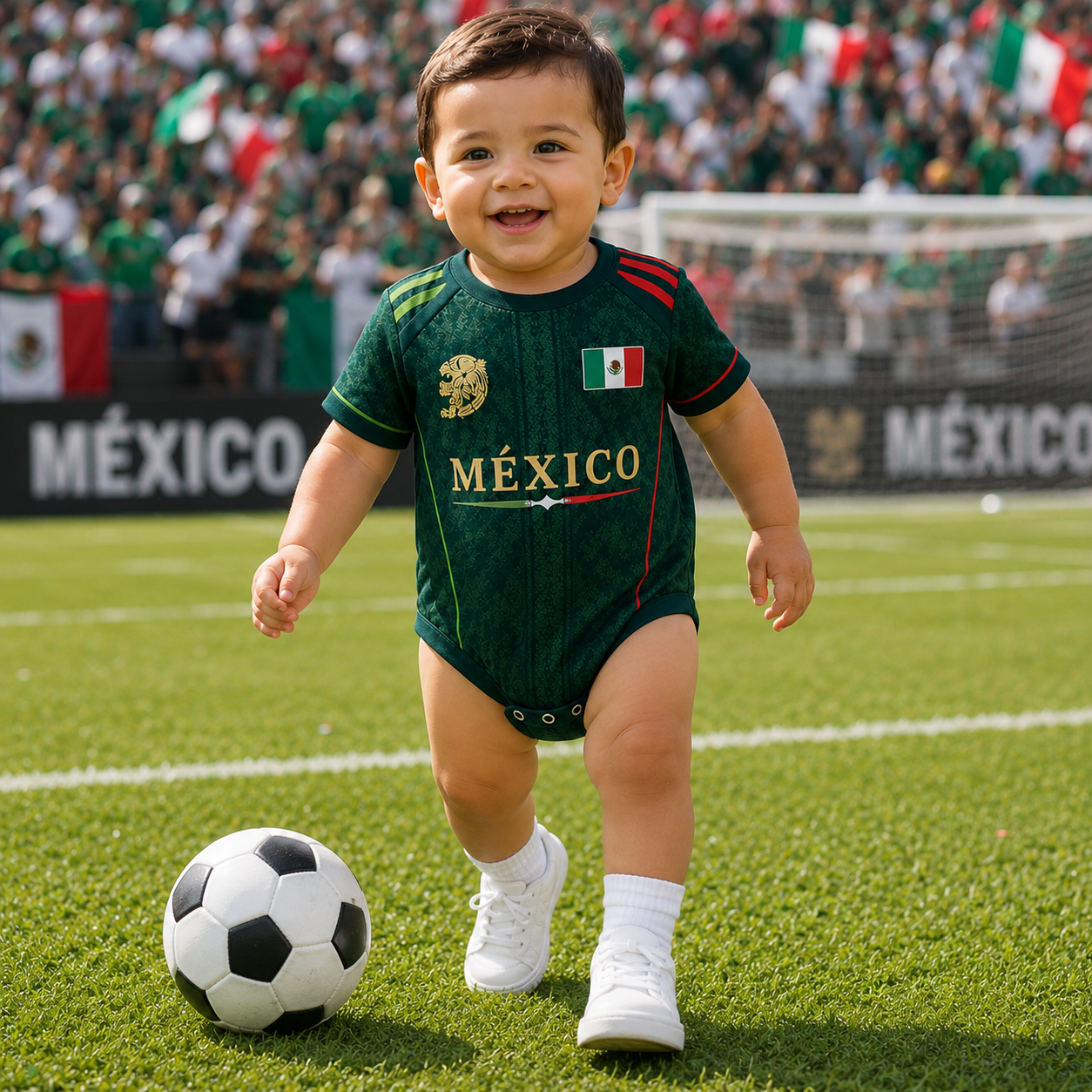Personalized Mexico Soccer Baby Bodysuit Custom Name Gift for New Parents