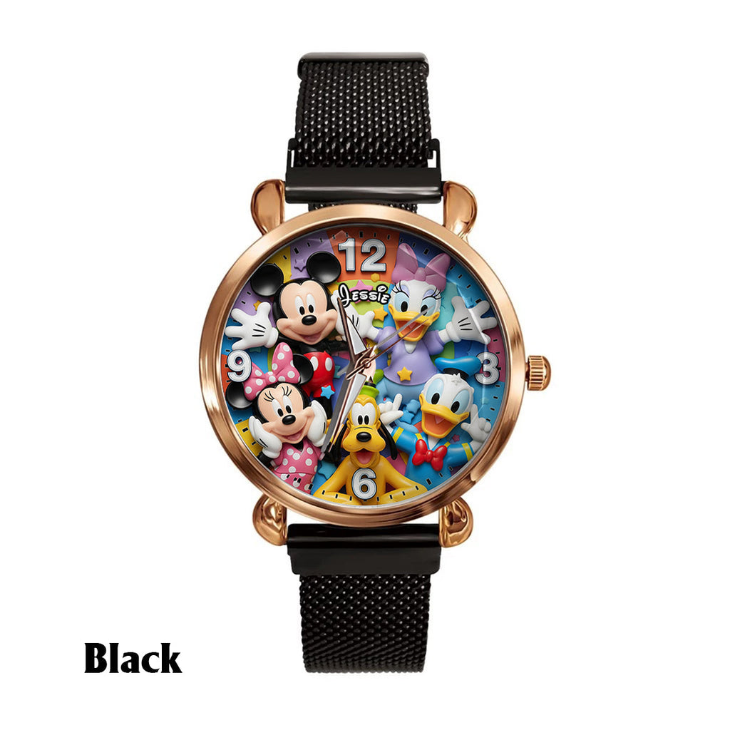 Personalized Women’s Watch with Disney Characters Custom Charm Gift for Her