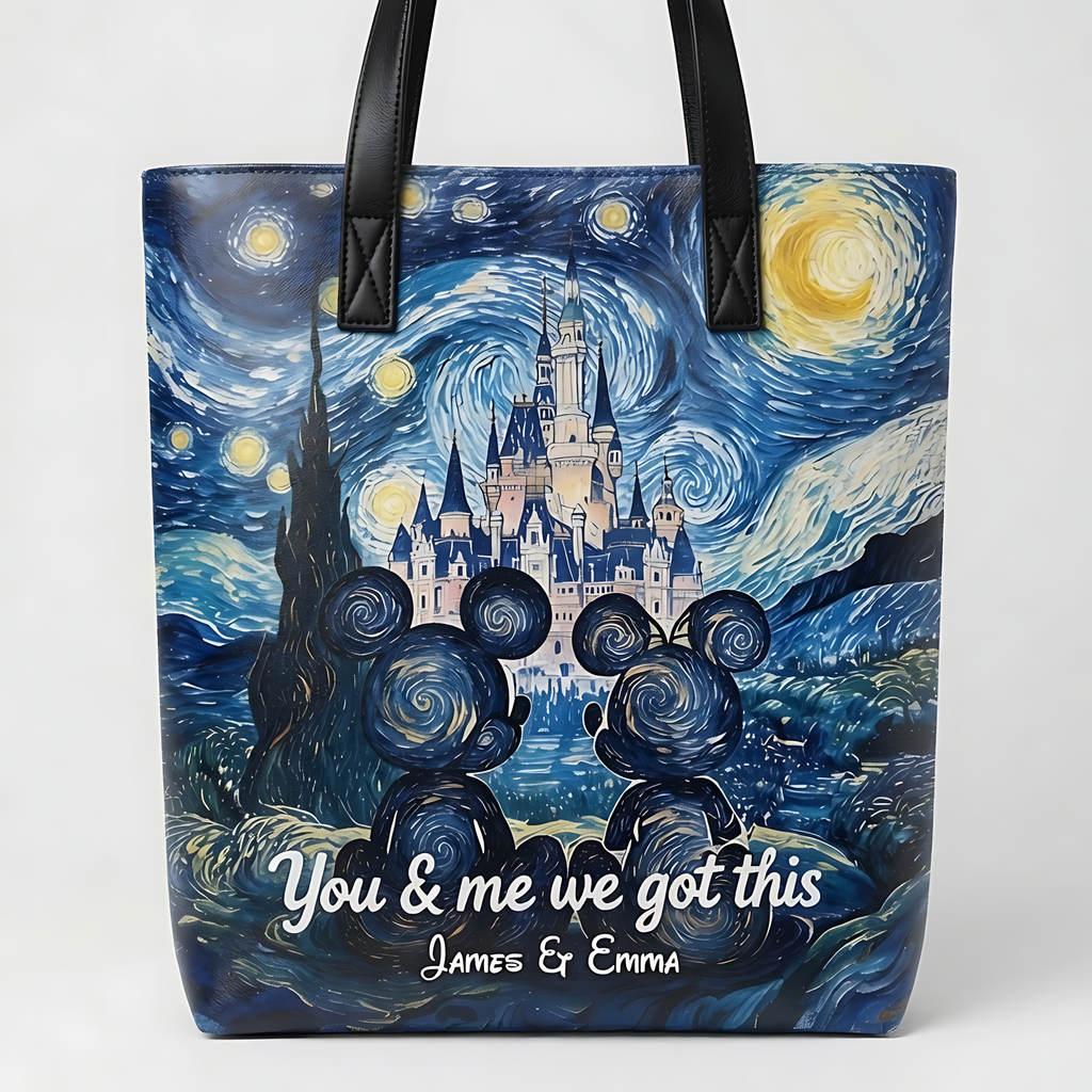 Personalized Couple Tote Bag Custom Name Gift Idea