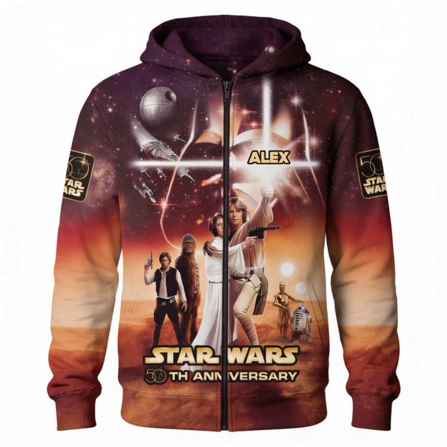 Personalized Star Wars 50th Anniversary All Over Shirt Gift for Movie Fans