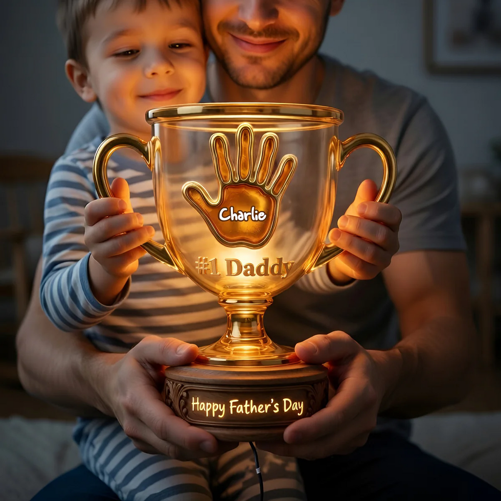 Personalized Light Box Trophy Gift for Dad or Grandpa | Home Decor