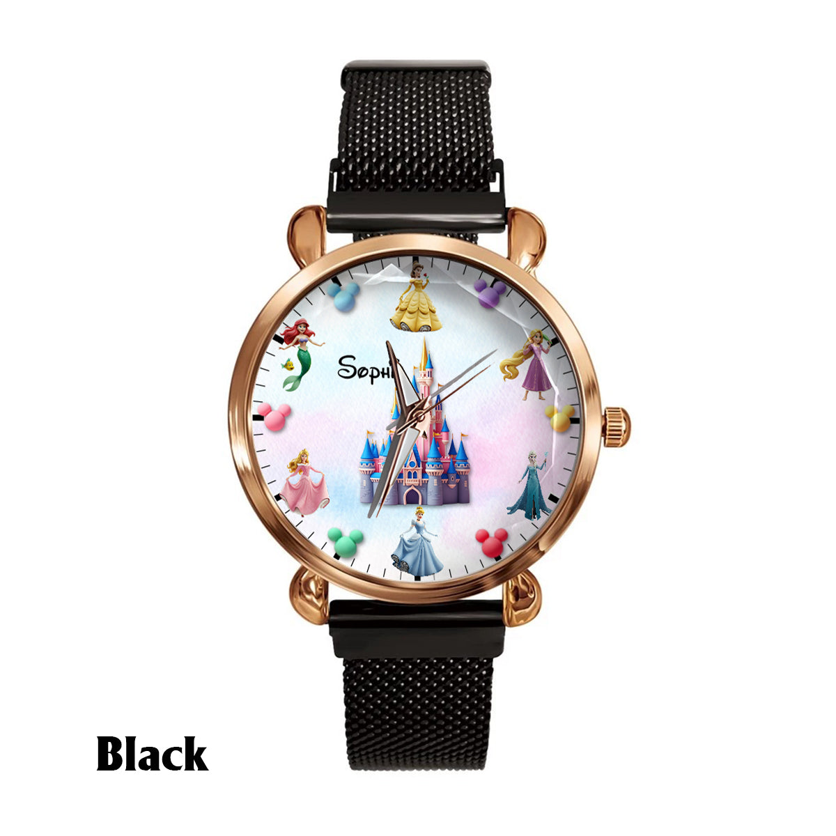 Personalized Princess Women's Hand Watch Custom Name Gift for Kids