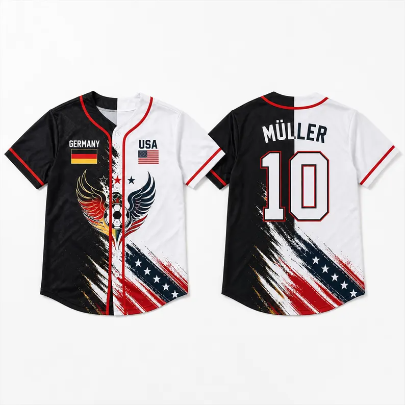Personalized Baseball Jersey for Soccer Fans - Custom Name & Number Gift for Adults and Kids