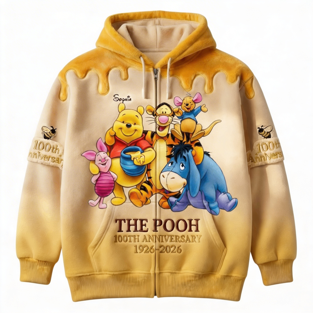 Personalized Pooh 100th Anniversary All Over Shirt Gift for Movie Fans