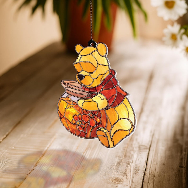 Personalized Window Hanging Suncatcher Honey Bear Gift for Kids