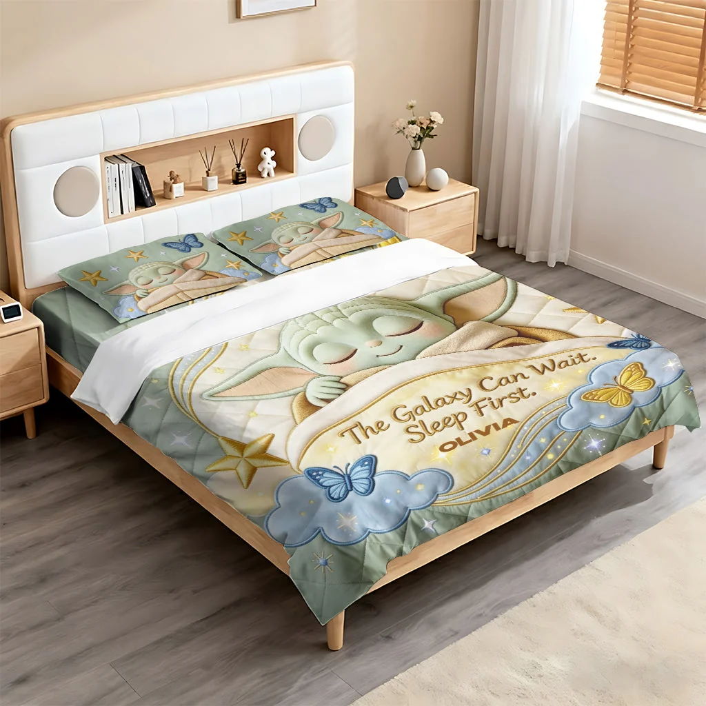 Personalized Quilted Bedding Set for Kids with Custom Name and Design Quilted Bedding Set GradoCreations