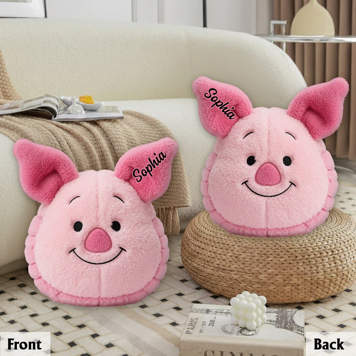Personalized Honey Bear Shaped Pillow Custom Name Gift for Movie Fans Pillow GradoCreations