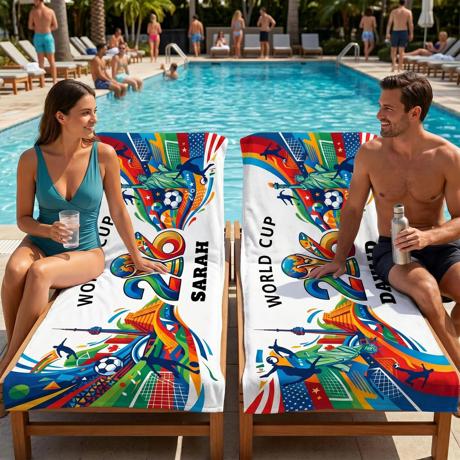 Personalized Beach Towel World Cup 2026 Gift for Soccer Fans
