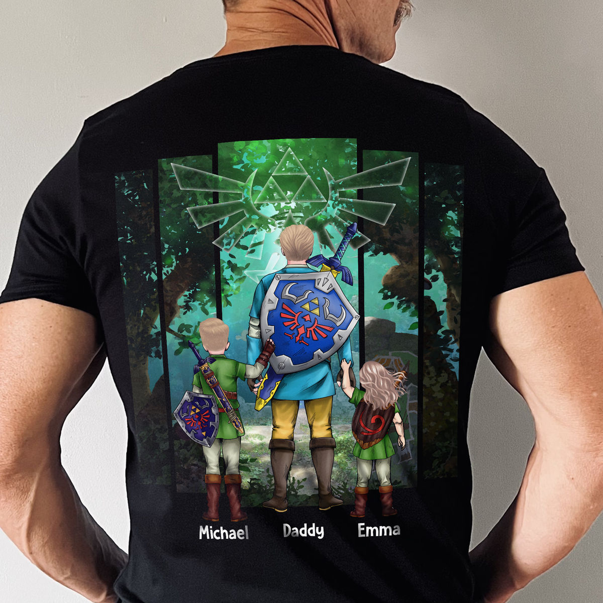 Personalized Zelda Dad T-Shirt Custom Name Gift for Father's Day
