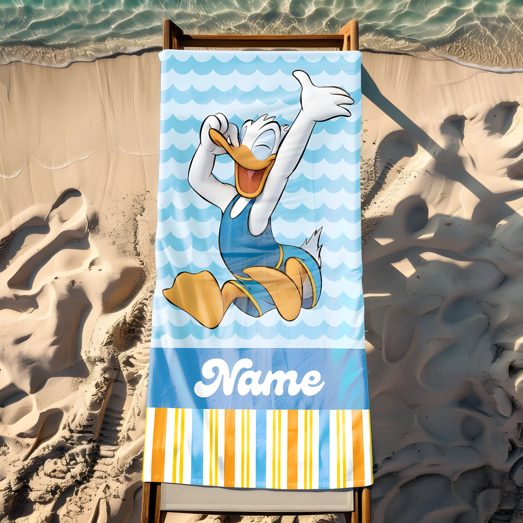 Personalized Disney Beach Towel Summer Vibe Gift for Kids