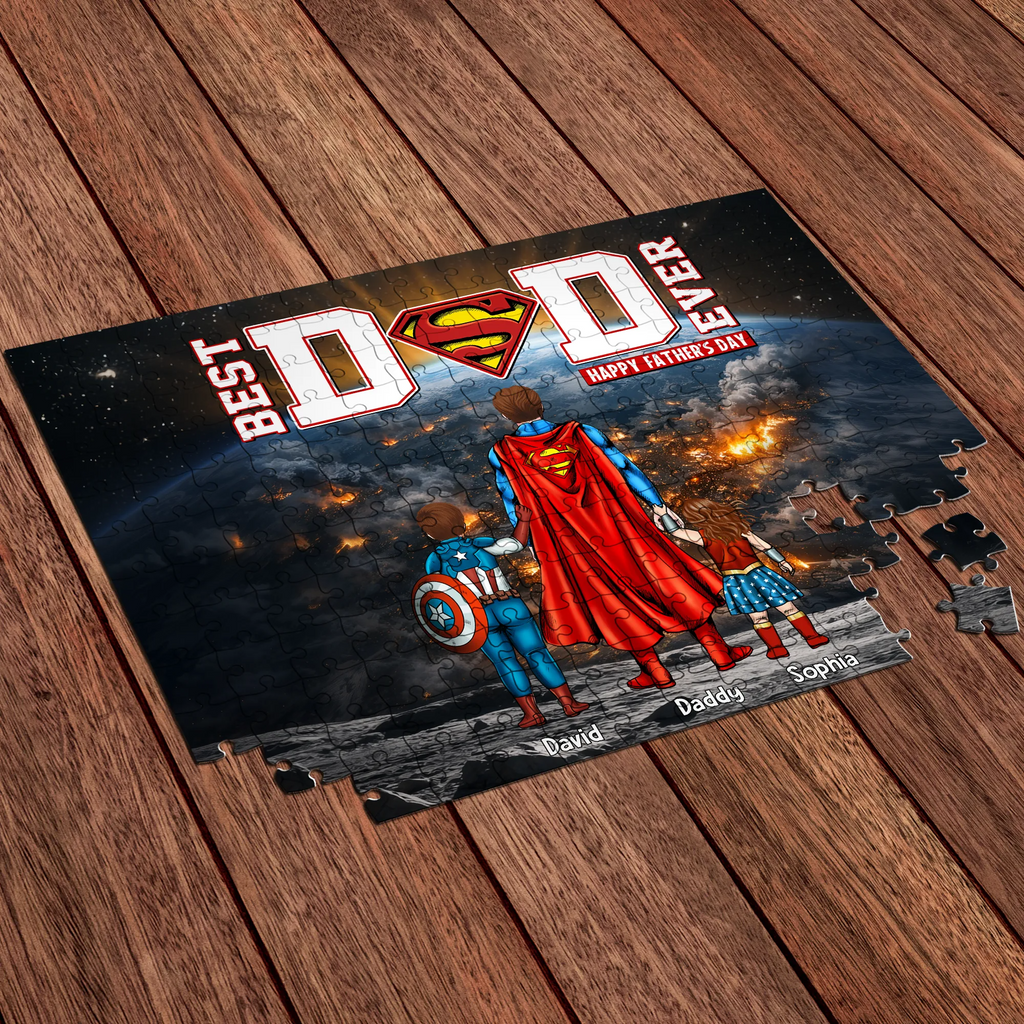 Personalized Best Dad Ever Puzzle Gift for Father's Day