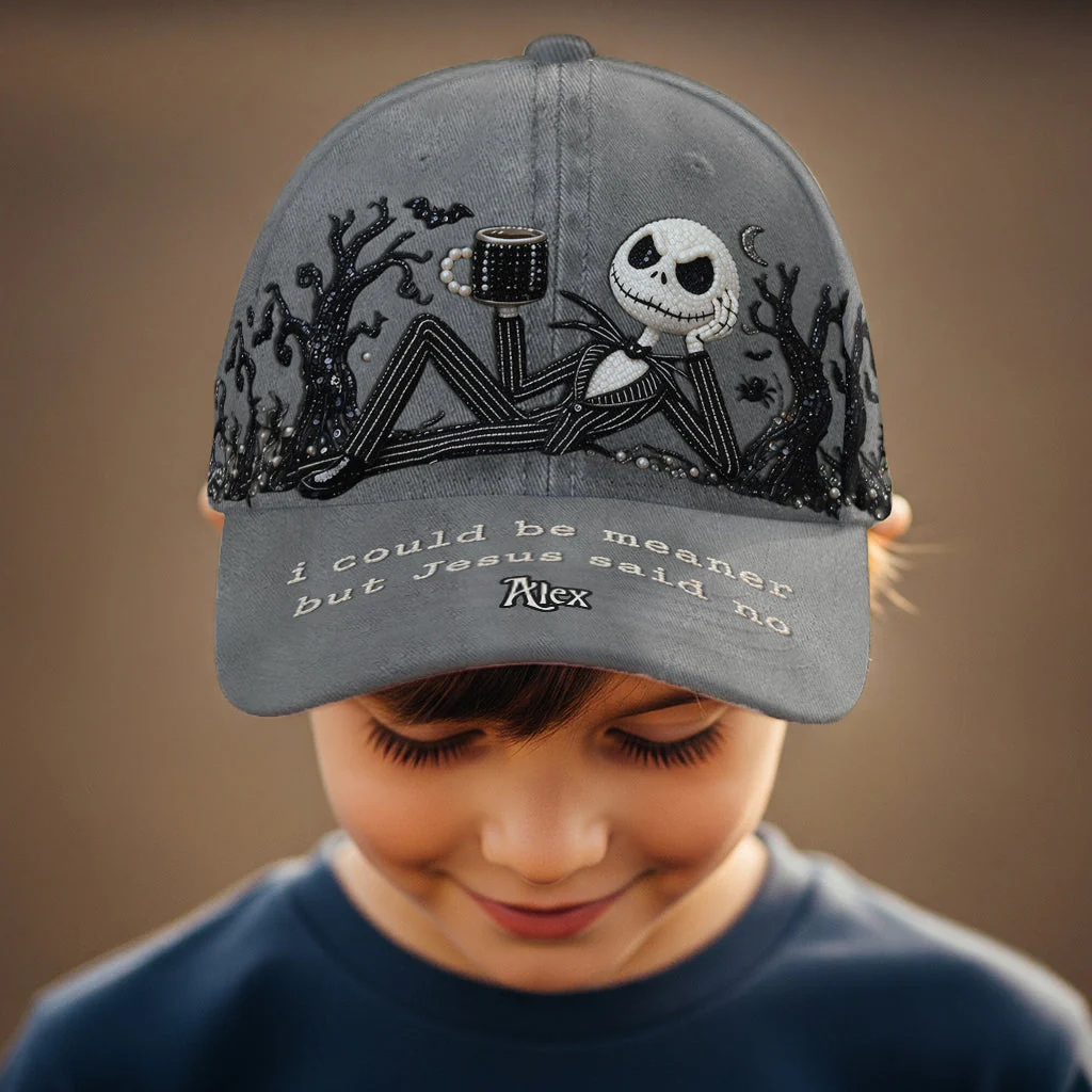 Personalized Spooky Classic Cap with Jack Skellington Design Gift for Movie Fans Classic Cap GradoCreations