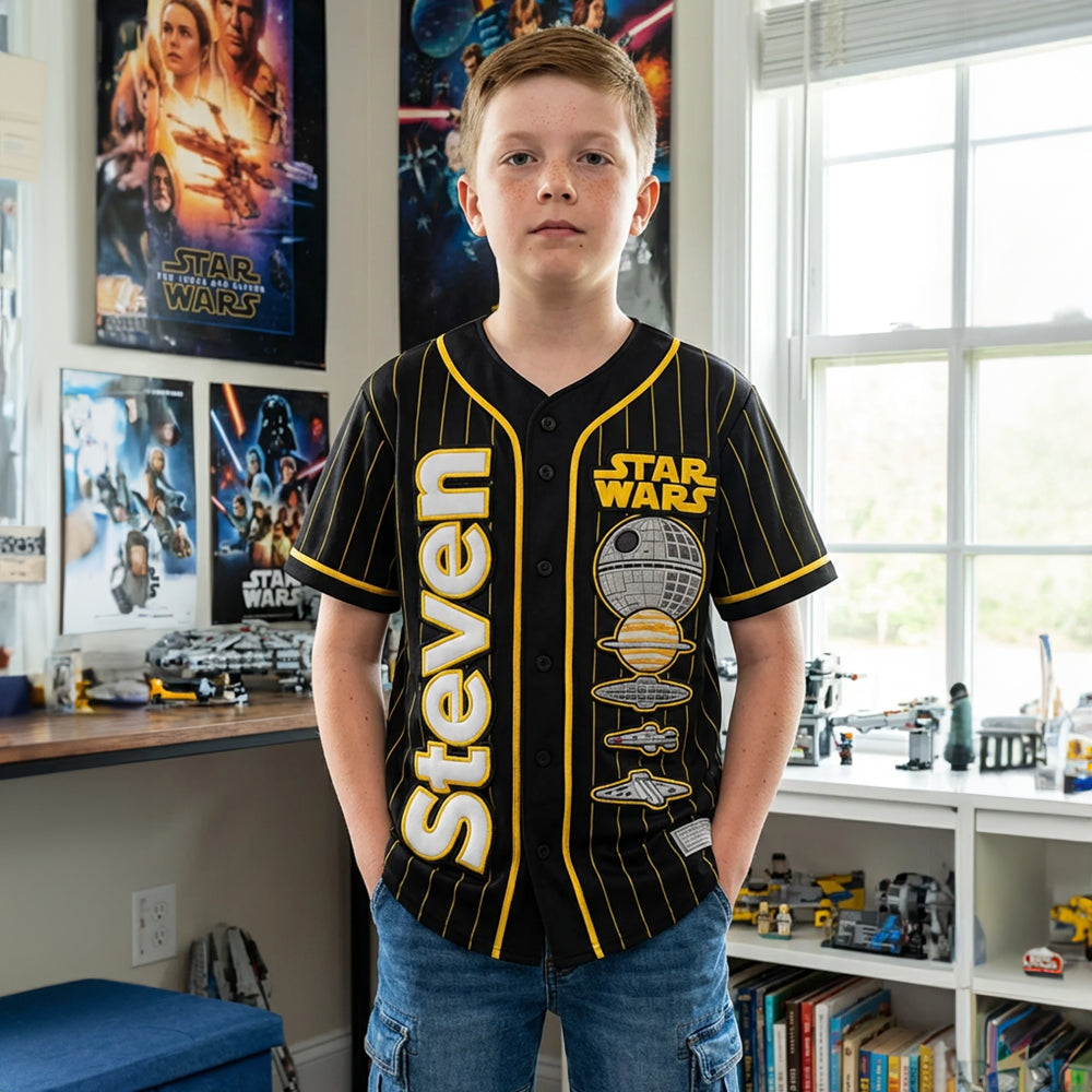 Personalized Star Wars Baseball Jersey Custom Name Gift for Kids & Adults