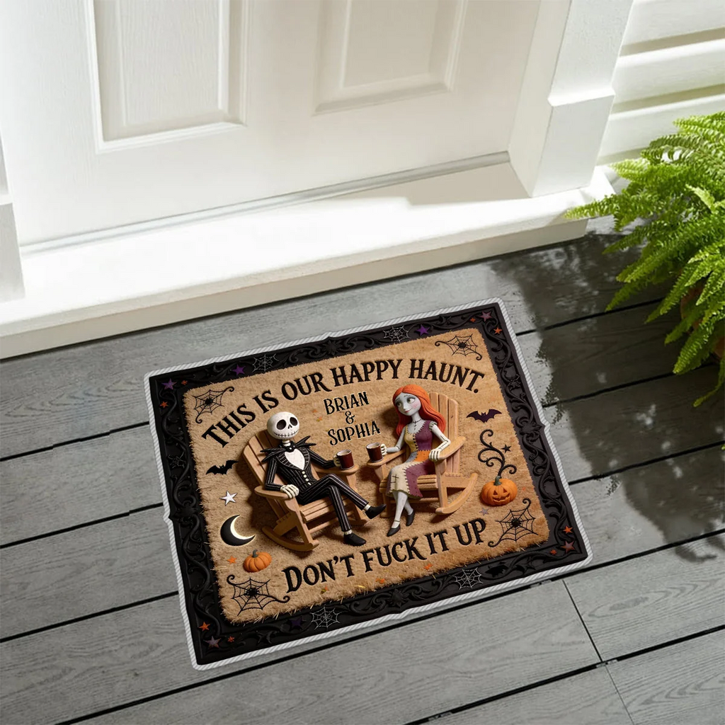 Personalized Halloween Tufted Rug Custom Name Couple Gift Tufted Rug GradoCreations
