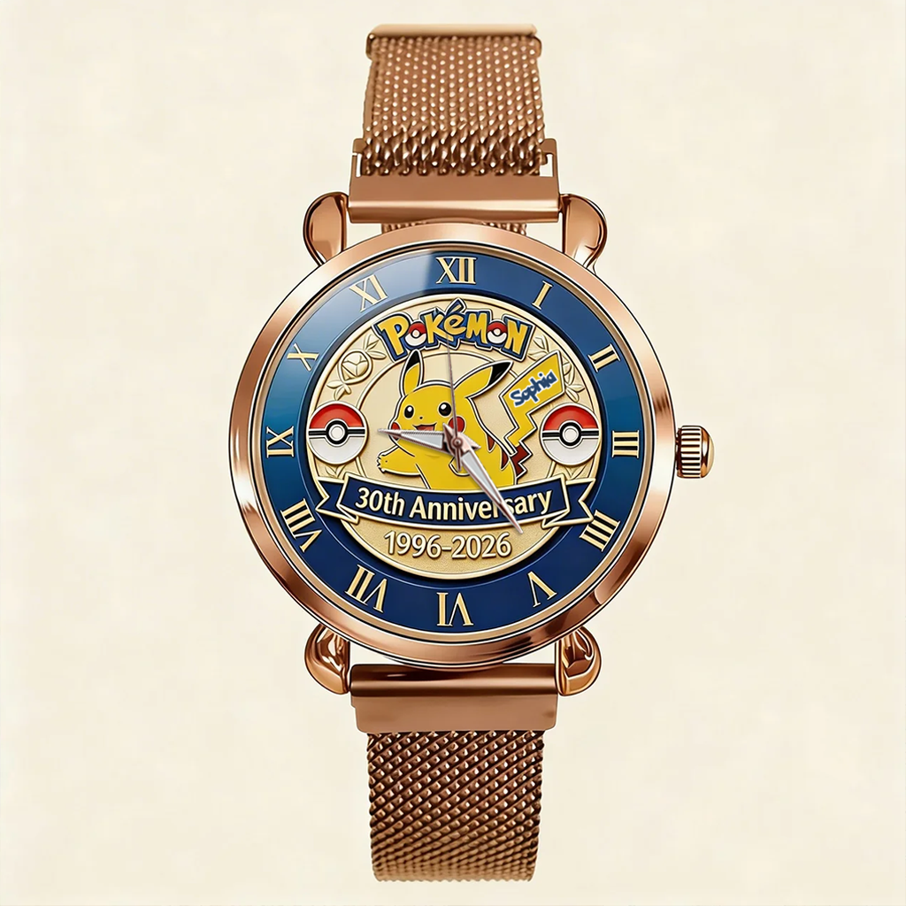 Personalized Pokemon 30th Anniversary Women's Hand Watch Gift for Movie Fans
