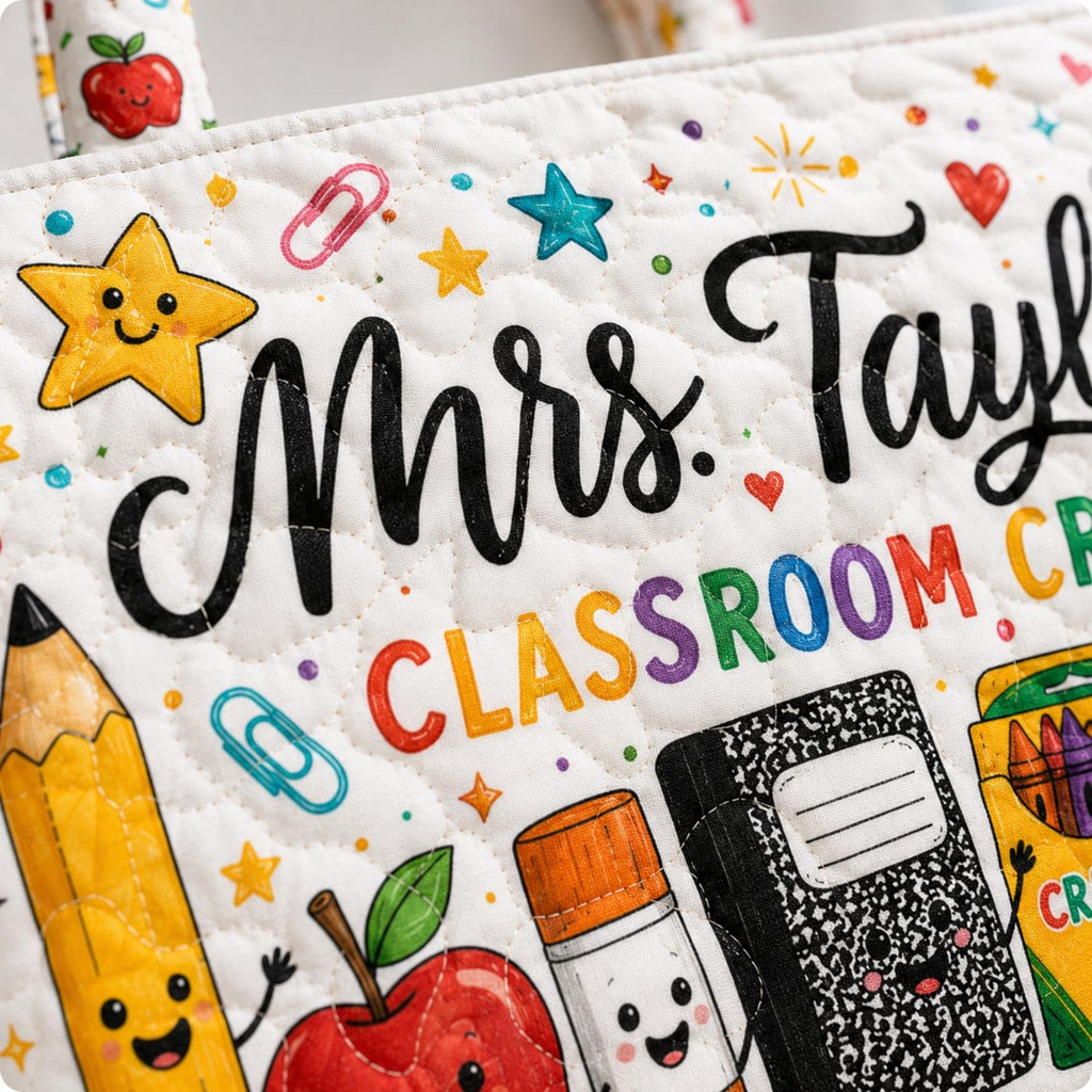 Personalized Teacher Tote Bag Classroom Crew Design for Educator Gift