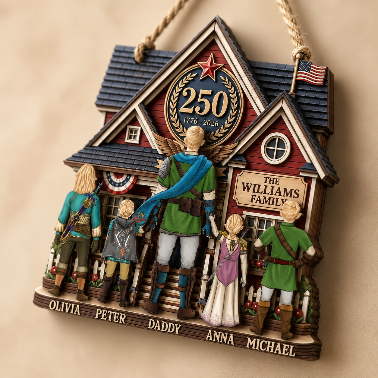 Personalized Wood Sign 250 Years of America Gift for Dad
