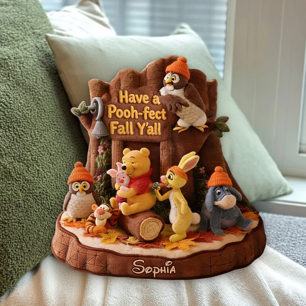 Personalized Honey Bear Pillow Autumn Vibes Gift for Kids Pillow GradoCreations