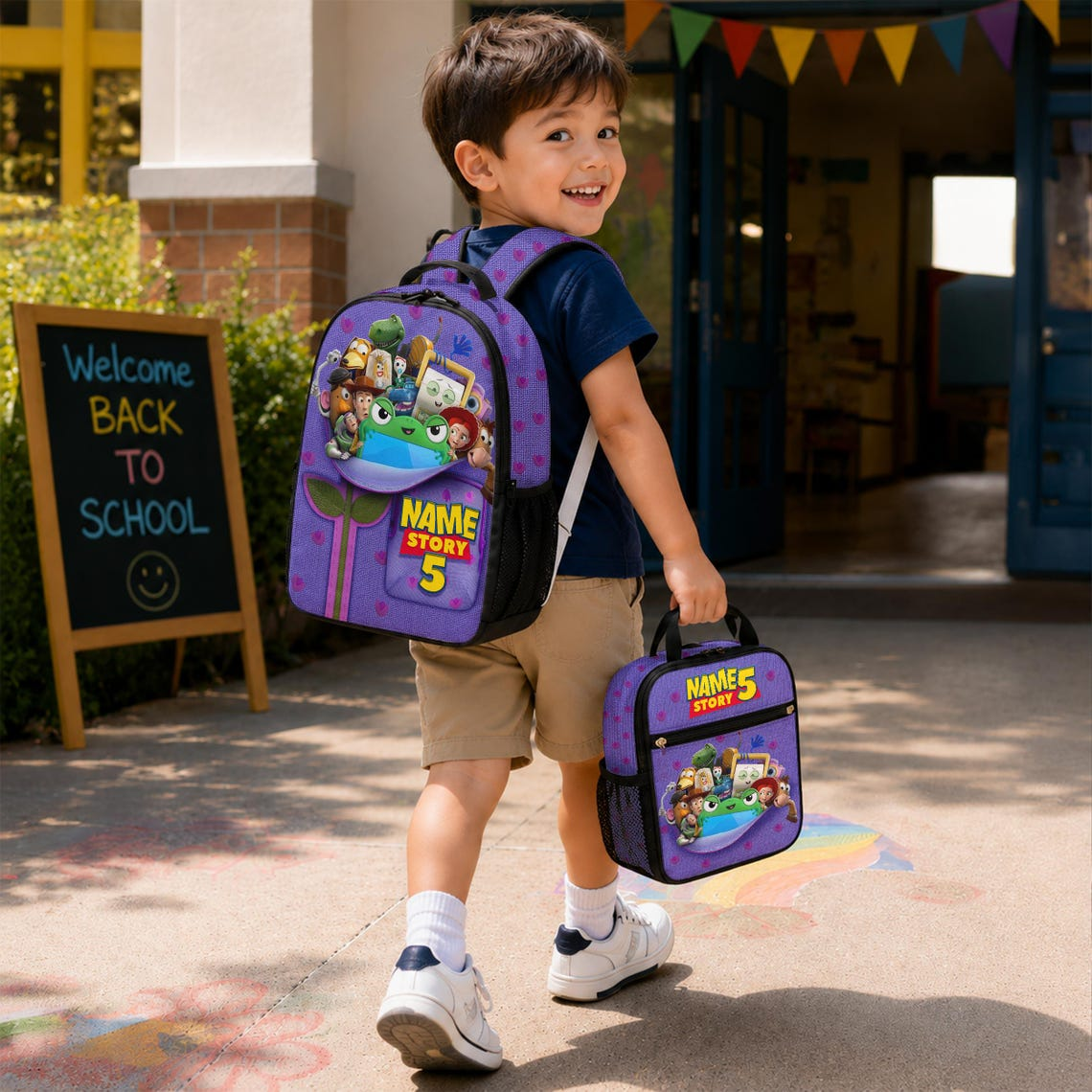 Personalized Toy Story Backpack Lunch Bag Pencil Case Set for Kids