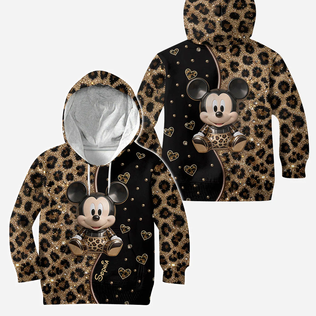 Personalized Leopard Hoodie and Leggings Set for Her - Magic Mouse Gift Hoodie Set GradoCreations