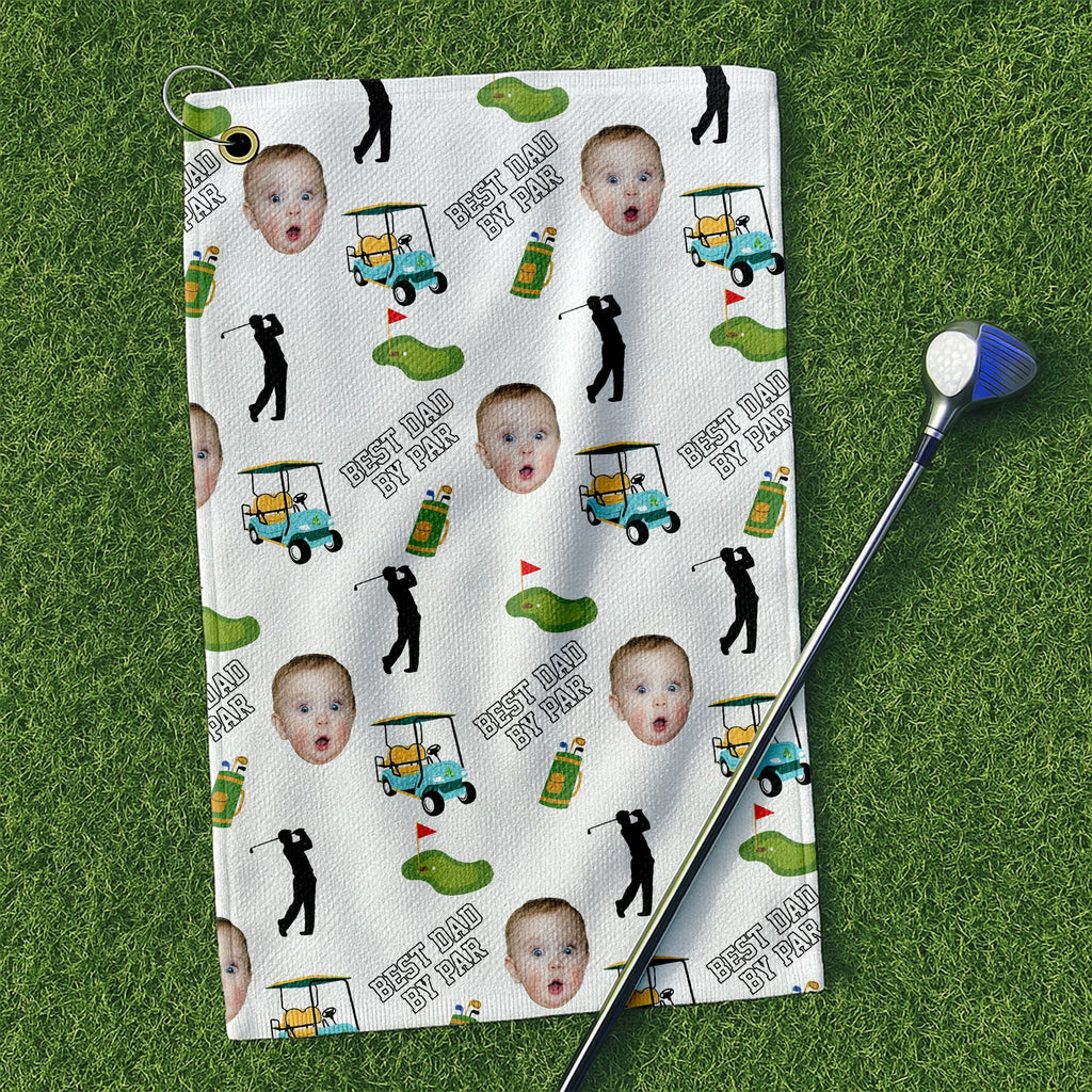 Personalized Funny Golf Towel Custom Photo Gift for Dad