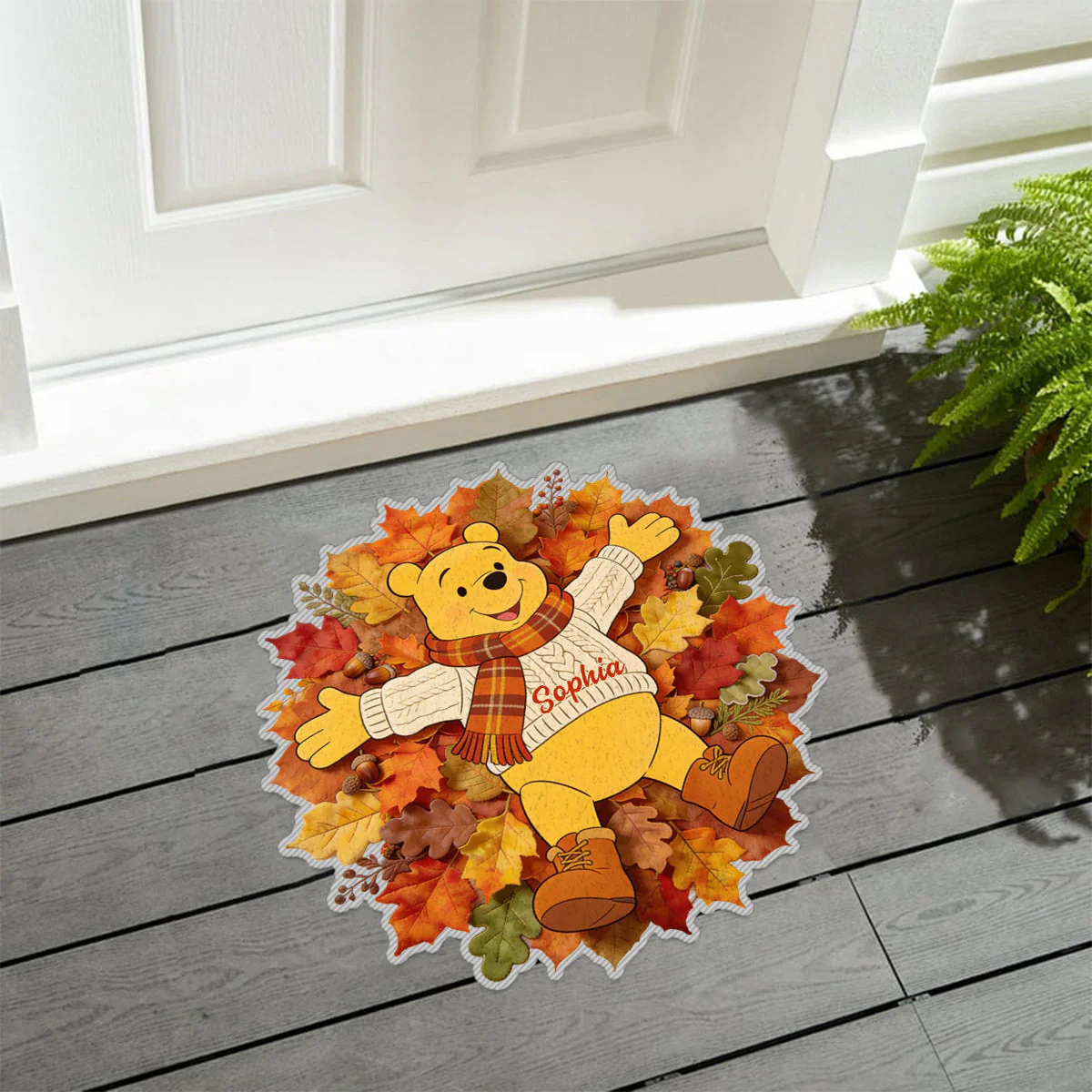 Personalized Honey Bear Shaped Doormat Custom Name Gift for Fall Door Mat GradoCreations