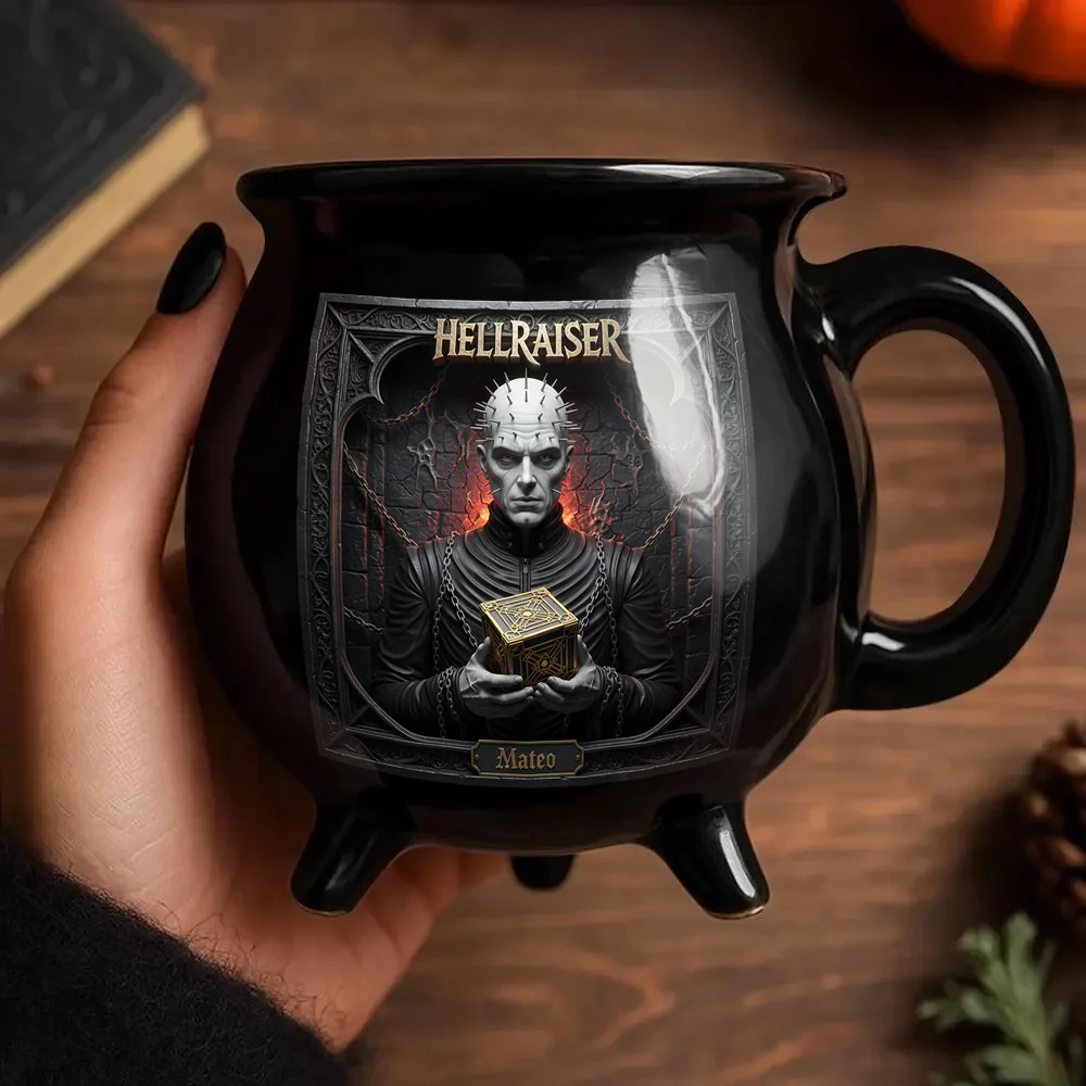 Personalized Horror Cauldron Mug Custom Name Halloween Gift Cauldron Coffee Mug GradoCreations