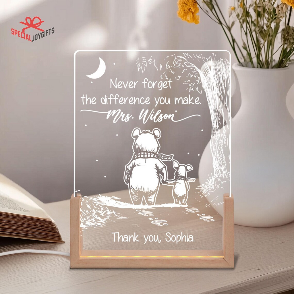 Personalized 3D LED Light for Teacher Gift - Thank You Teacher Decoration