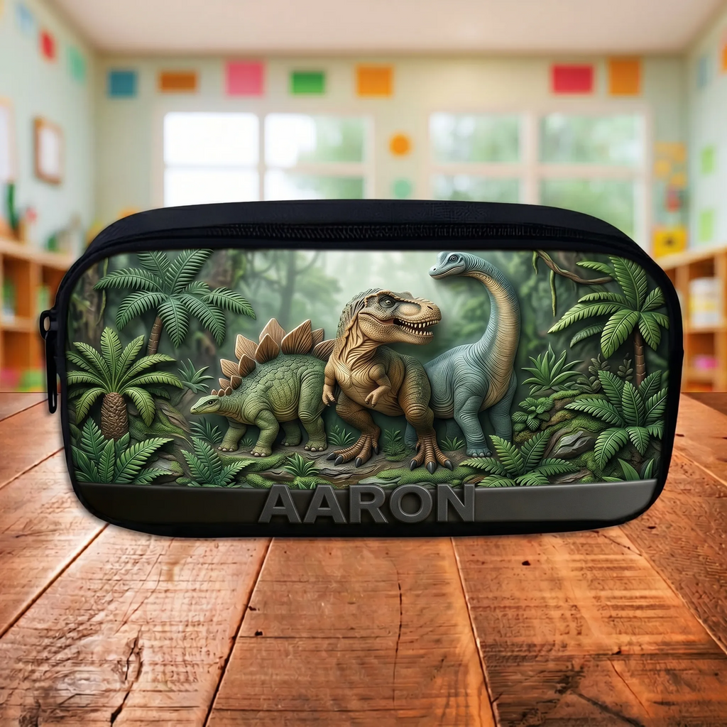 Personalized Dinosaur Backpack Set with Name - School Gift for Kids