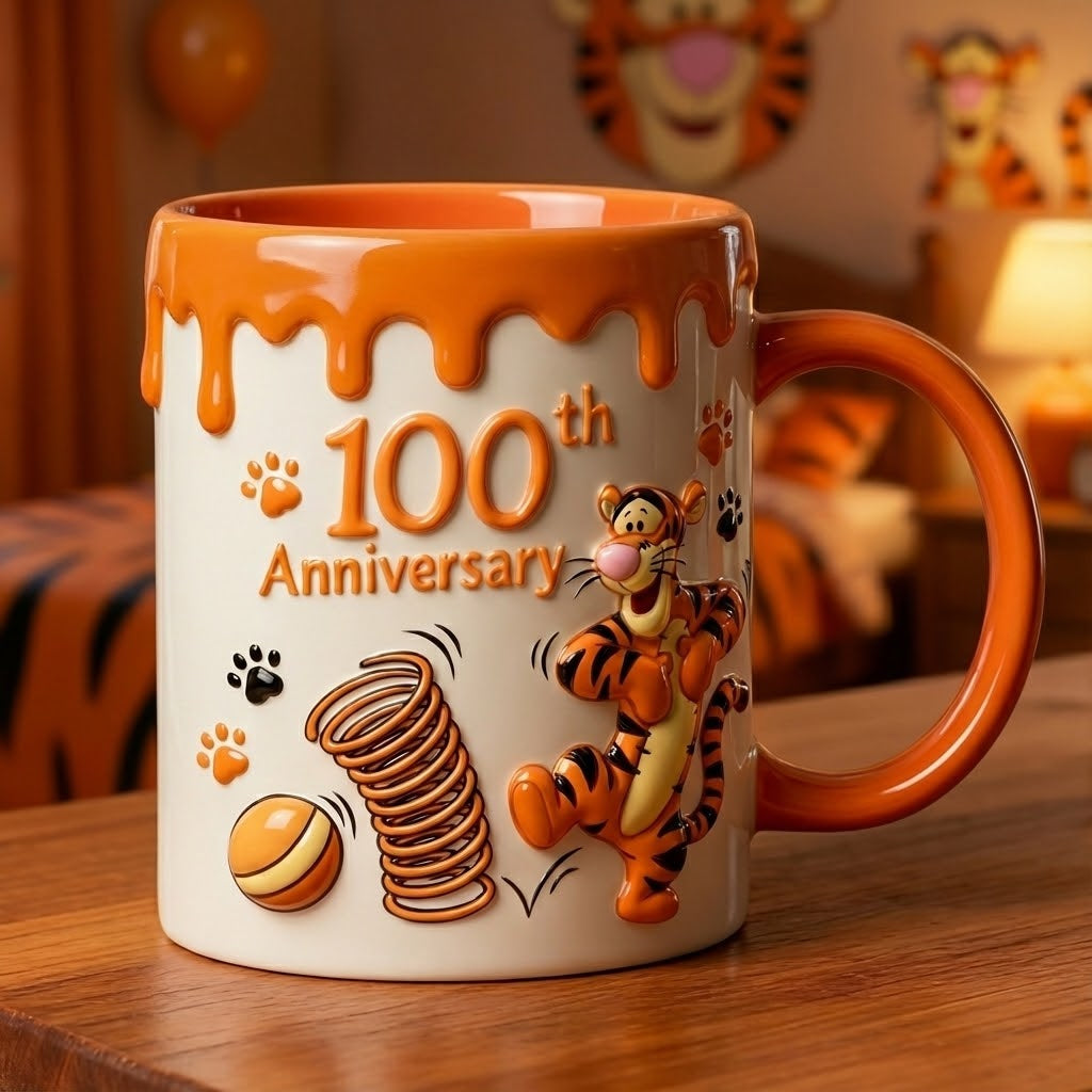 Personalized 100th Anniversary Winnie the Pooh Mug Gift for Fans