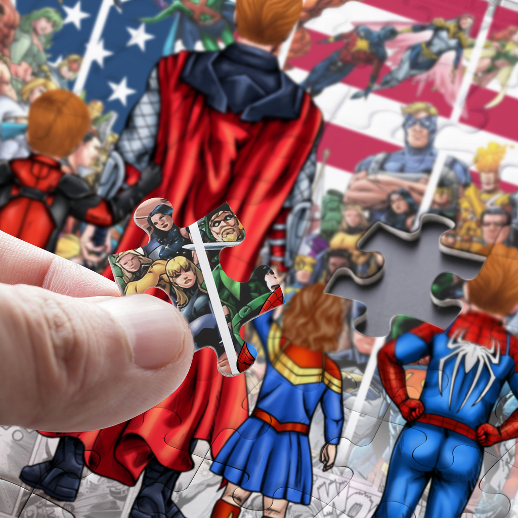 Personalized Superhero Puzzle Gift for Dad - Best Dad Ever