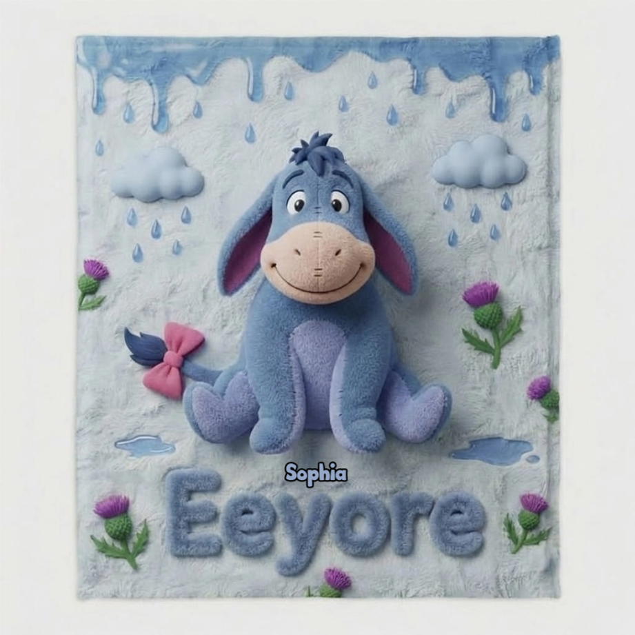 Personalized Honey Bear Blanket Custom Name Gift for Fans