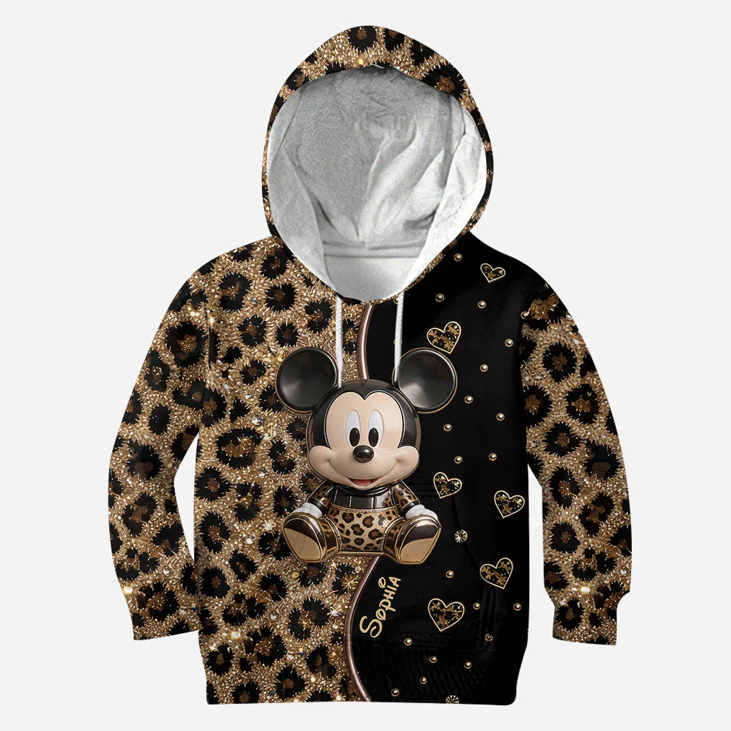 Personalized Leopard Hoodie and Leggings Set for Her - Magic Mouse Gift Hoodie Set GradoCreations