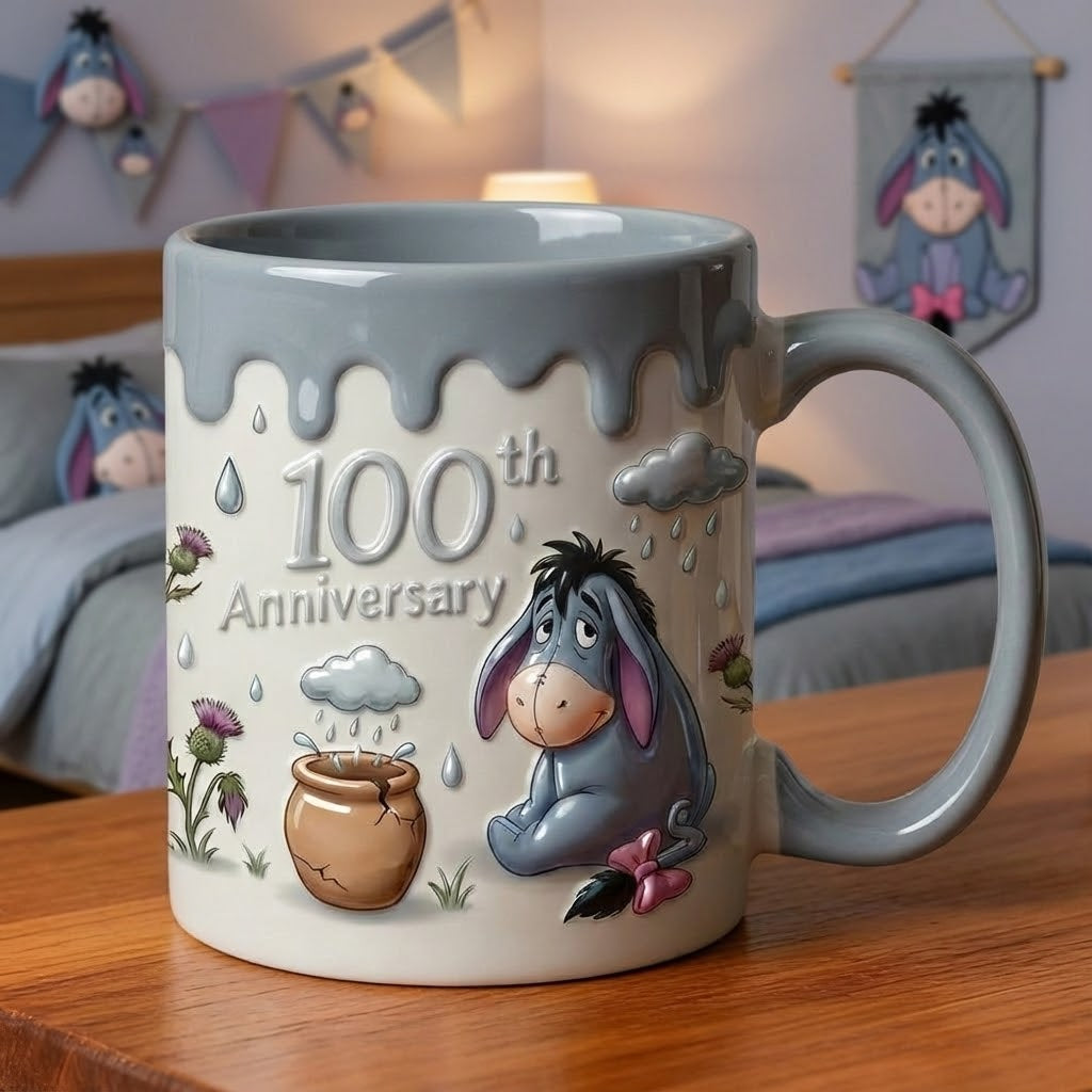 Personalized 100th Anniversary Winnie the Pooh Mug Gift for Fans