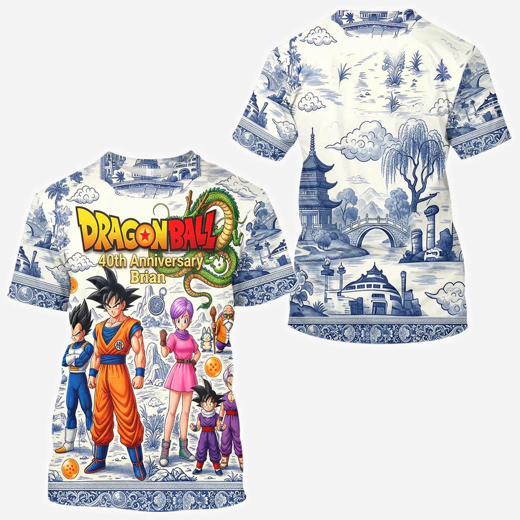 Personalized Blue Toile de Jouy Over Shirt Anniversary Gift AOP Shirt GradoCreations