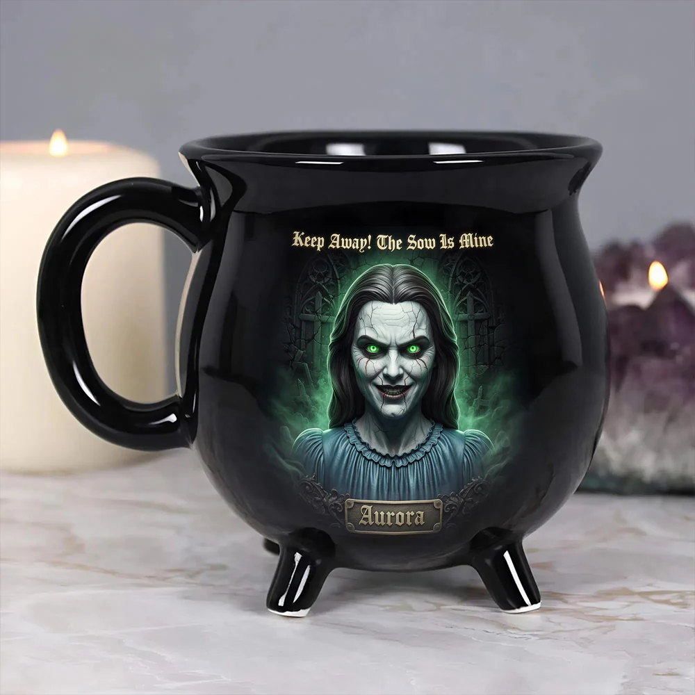 Personalized Horror Cauldron Mug Custom Name Halloween Gift Cauldron Coffee Mug GradoCreations