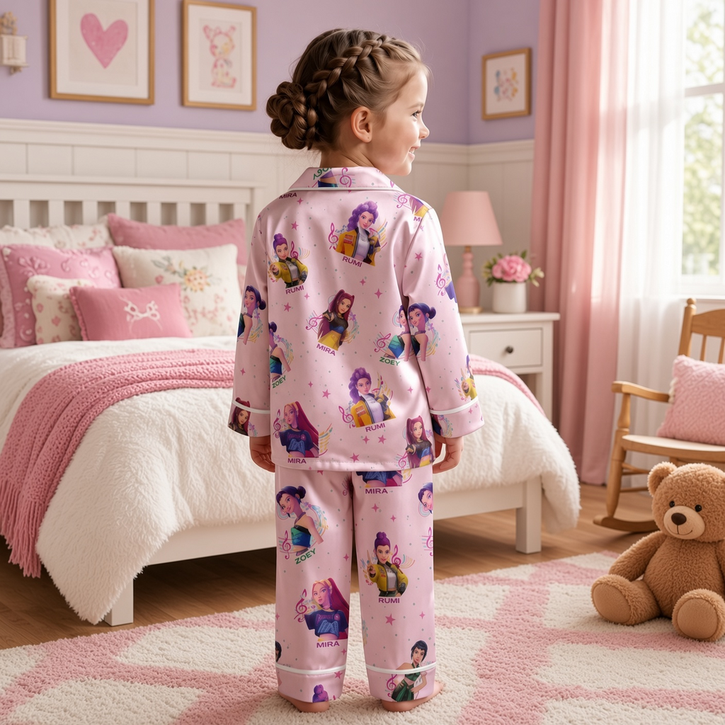 Personalized Pajama Set for Kids with Fantasy Girls Design Pajama Set GradoCreations