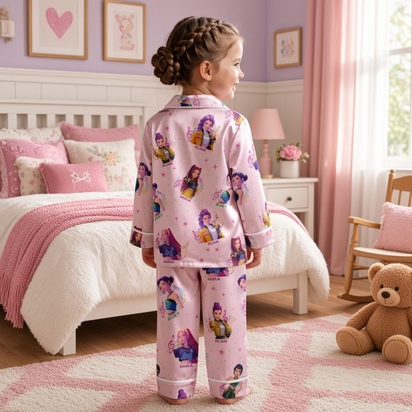 Personalized Pajama Set for Kids with Fantasy Girls Design Pajama Set GradoCreations