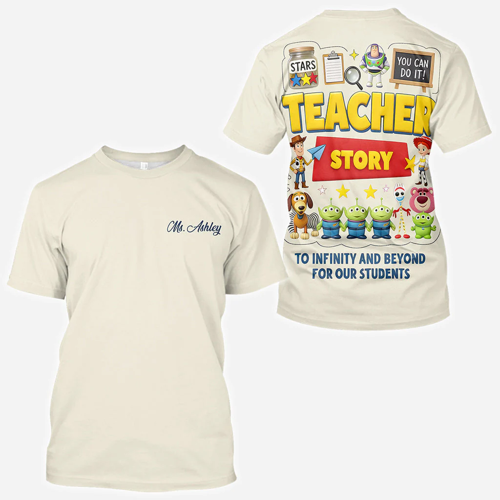Personalized Teacher Shirt To Infinity and Beyond - Gift for Educators AOP Shirt GradoCreations
