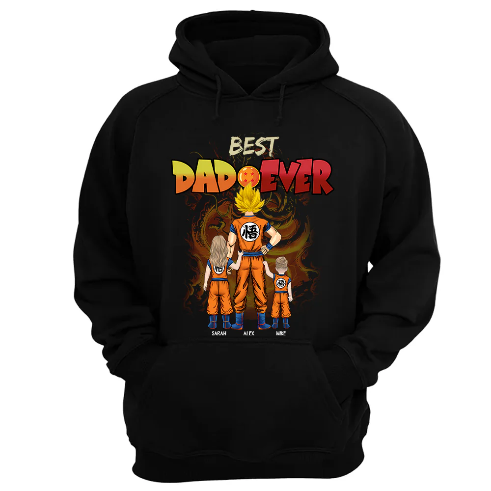Personalized Best Dad Ever T-Shirt Custom Family Names Gift