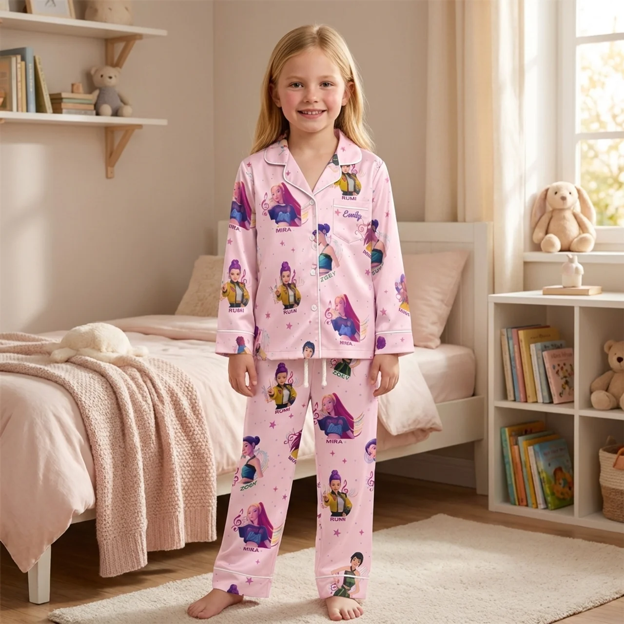 Personalized Pajama Set for Kids with Fantasy Girls Design Pajama Set GradoCreations