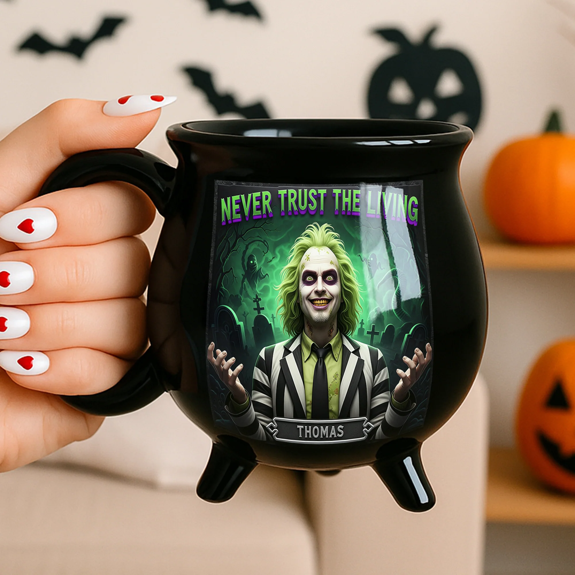 Personalized Horror Cauldron Mug Custom Name Halloween Gift Cauldron Coffee Mug GradoCreations