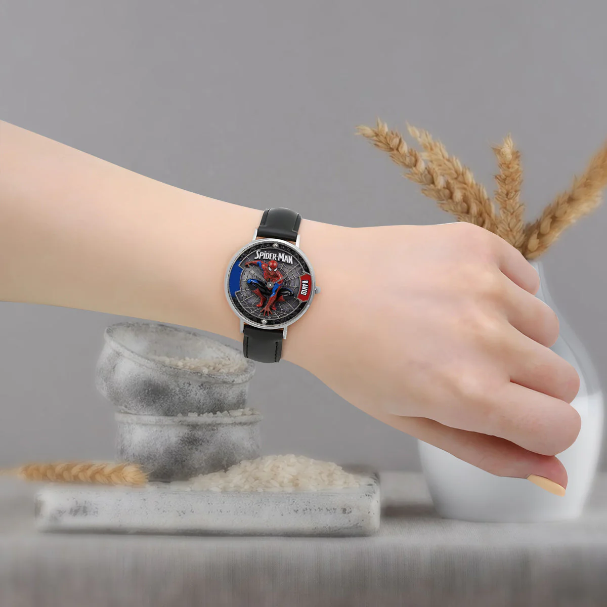Personalized Spider-Man Hand Watch Custom Gift for Him
